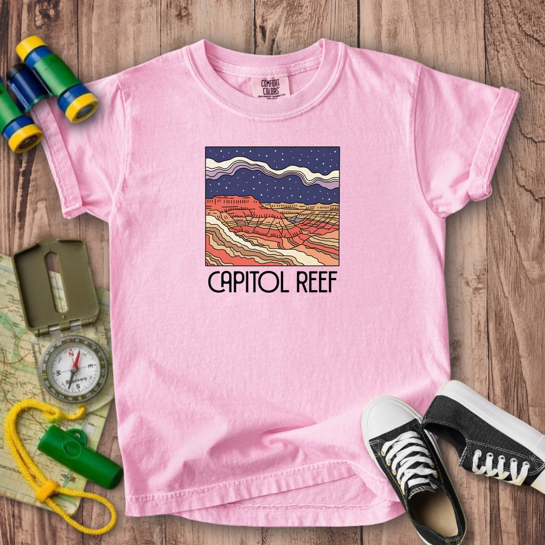 Capitol Reef National Park at Night Kids Cotton T-Shirt