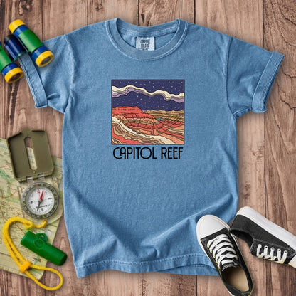 Capitol Reef National Park at Night Kids Cotton T-Shirt