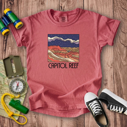 Capitol Reef National Park at Night Kids Cotton T-Shirt