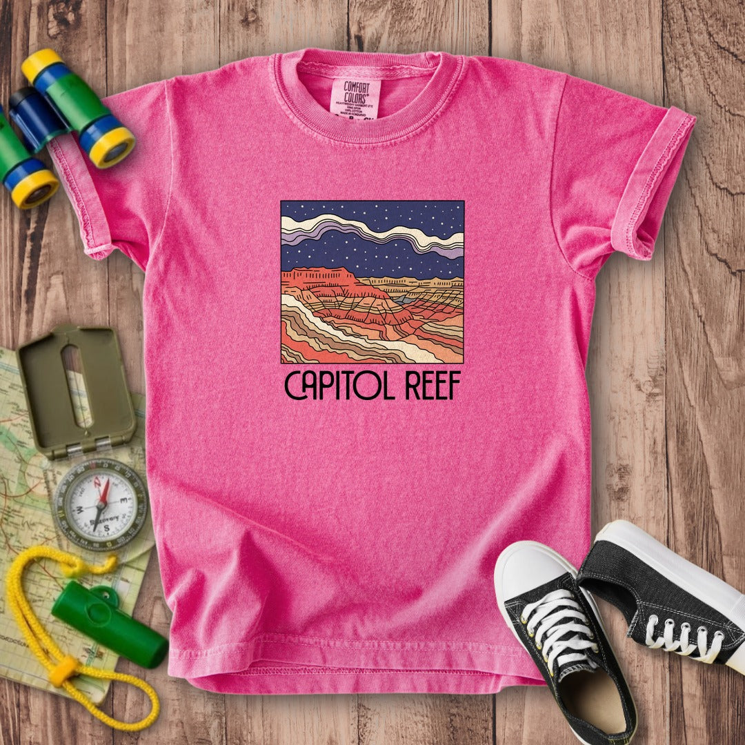 Capitol Reef National Park at Night Kids Cotton T-Shirt