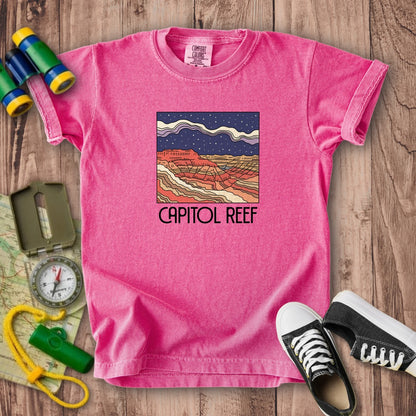Capitol Reef National Park at Night Kids Cotton T-Shirt
