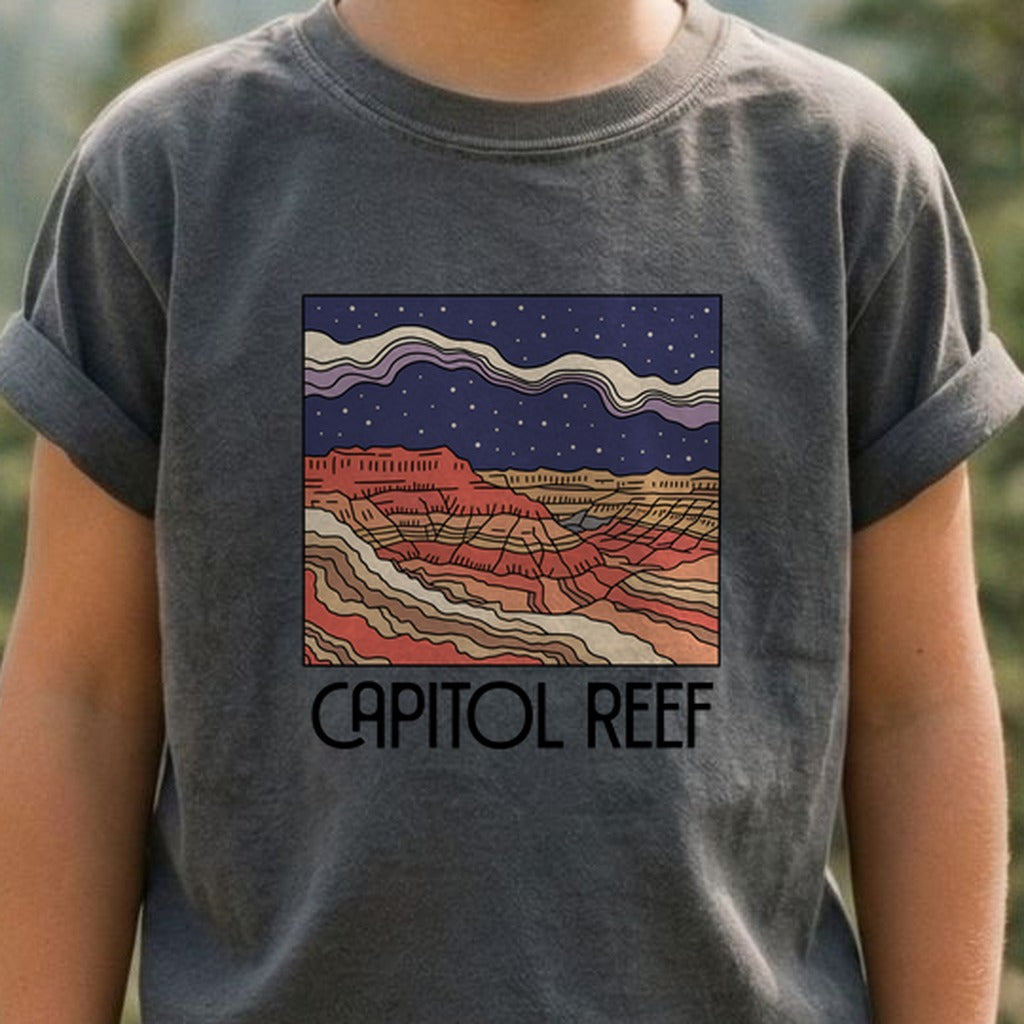 Capitol Reef National Park at Night Kids Cotton T-Shirt