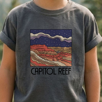Capitol Reef National Park at Night Kids Cotton T-Shirt