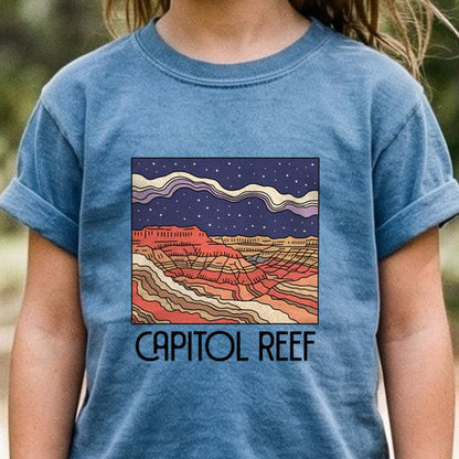 Capitol Reef National Park at Night Kids Cotton T-Shirt