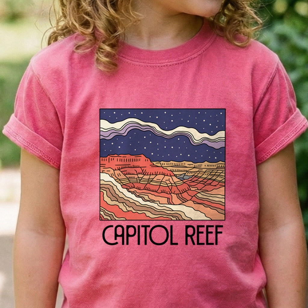 Capitol Reef National Park at Night Kids Cotton T-Shirt