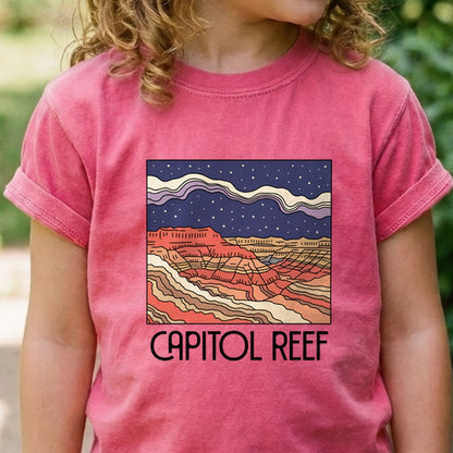 Capitol Reef National Park at Night Kids Cotton T-Shirt