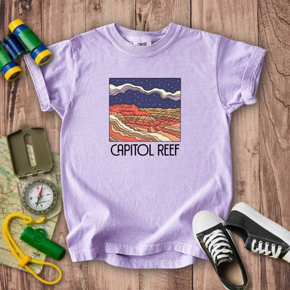 Capitol Reef National Park at Night Kids Cotton T-Shirt