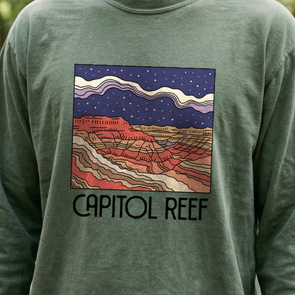 Capitol Reef National Park at Night Cotton Long Sleeve