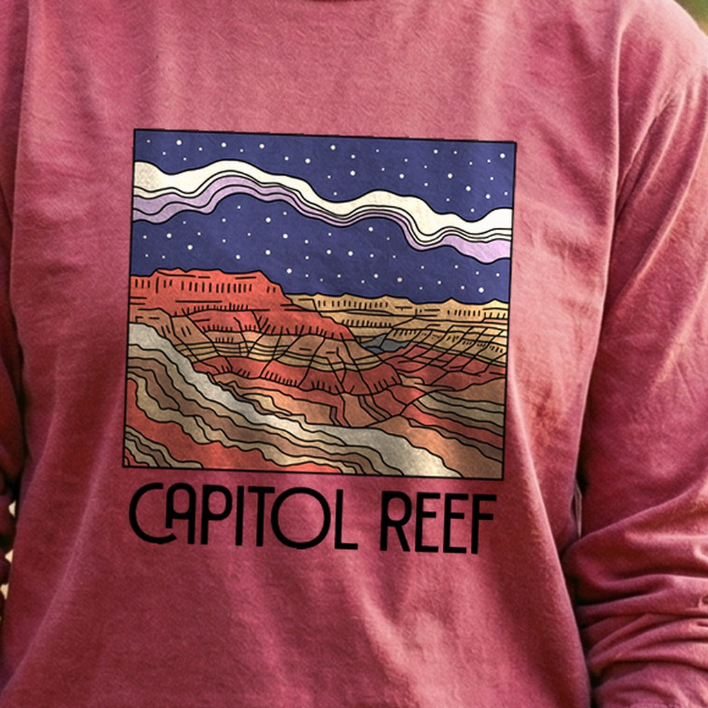 Capitol Reef National Park at Night Cotton Long Sleeve