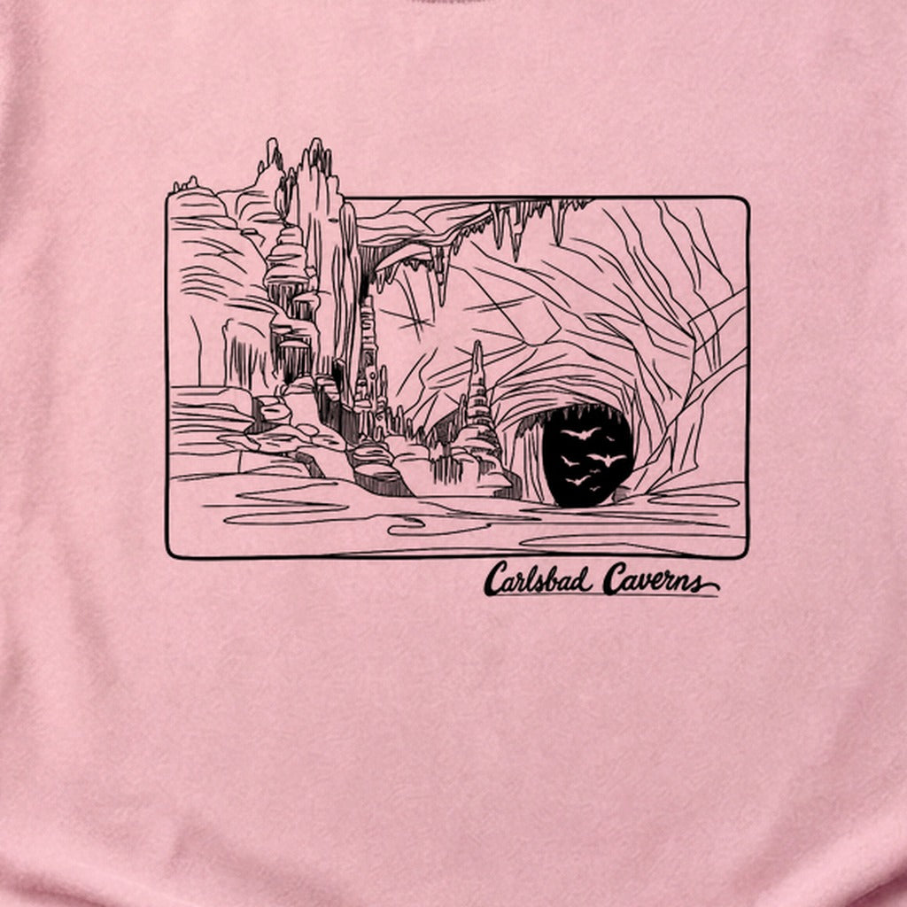 Carlsbad Caverns Line Drawing Cotton T-Shirt