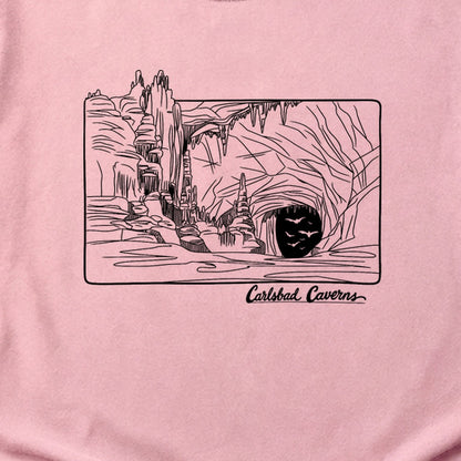 Carlsbad Caverns Line Drawing Cotton T-Shirt