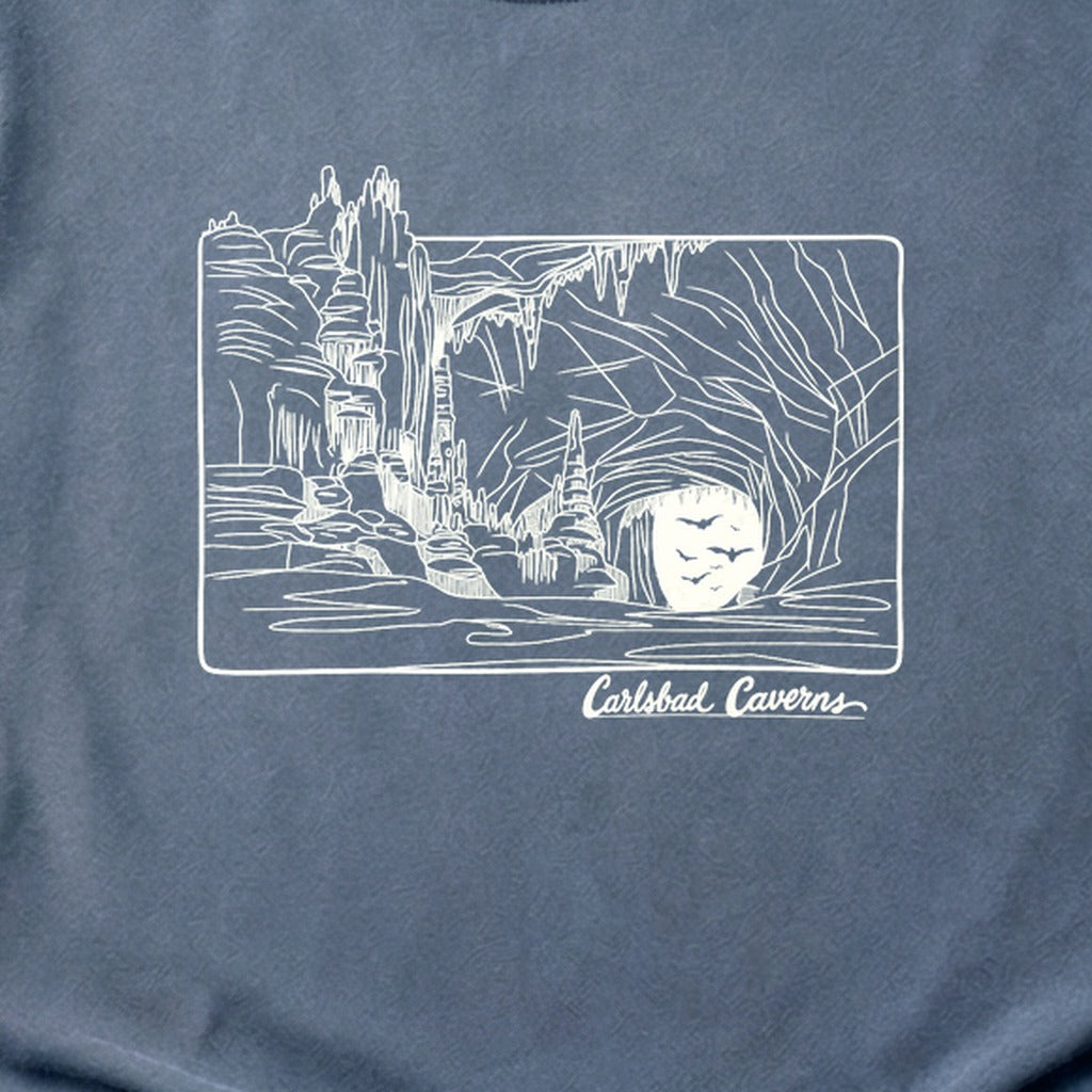 Carlsbad Caverns Line Drawing Cotton T-Shirt