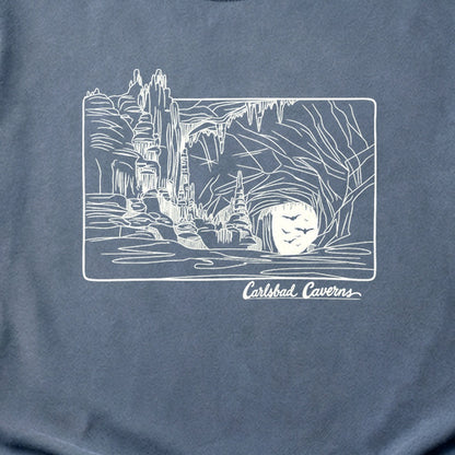 Carlsbad Caverns Line Drawing Cotton T-Shirt