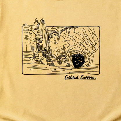 Carlsbad Caverns Line Drawing Cotton T-Shirt