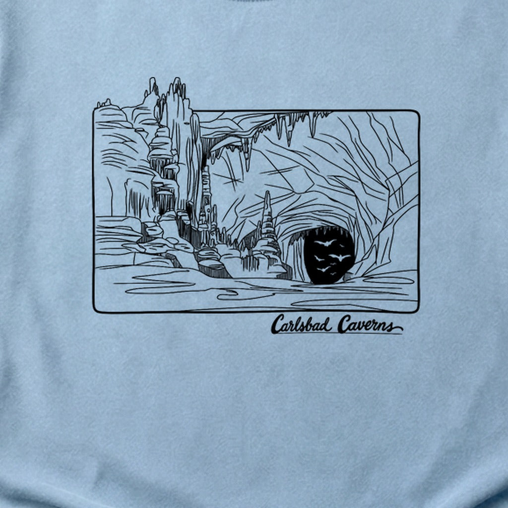 Carlsbad Caverns Line Drawing Cotton T-Shirt