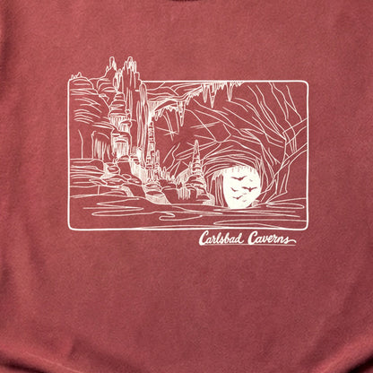 Carlsbad Caverns Line Drawing Cotton T-Shirt