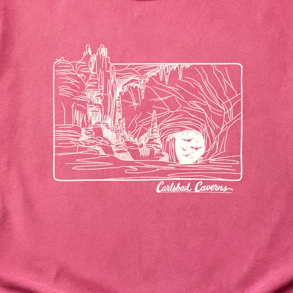 Carlsbad Caverns Line Drawing Cotton T-Shirt