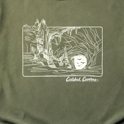 Carlsbad Caverns Line Drawing Cotton T-Shirt