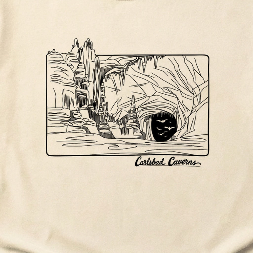 Carlsbad Caverns Line Drawing Cotton T-Shirt