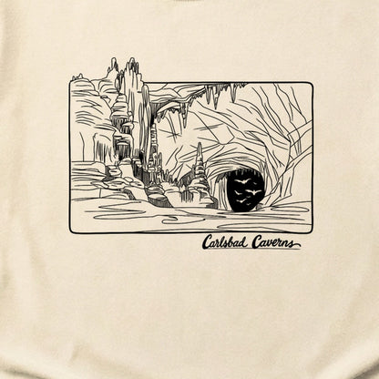 Carlsbad Caverns Line Drawing Cotton T-Shirt