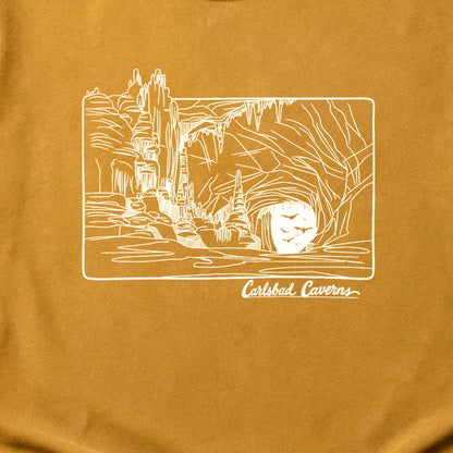 Carlsbad Caverns Line Drawing Cotton T-Shirt