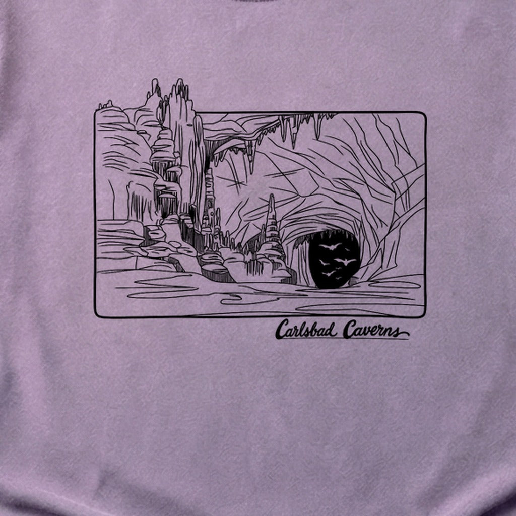 Carlsbad Caverns Line Drawing Cotton T-Shirt
