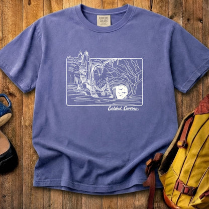 Carlsbad Caverns Line Drawing Cotton T-Shirt