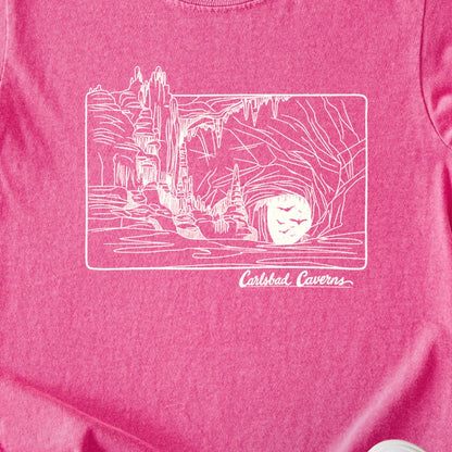 Carlsbad Caverns Line Drawing Kids Cotton T-Shirt