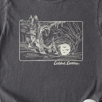 Carlsbad Caverns Line Drawing Kids Cotton T-Shirt