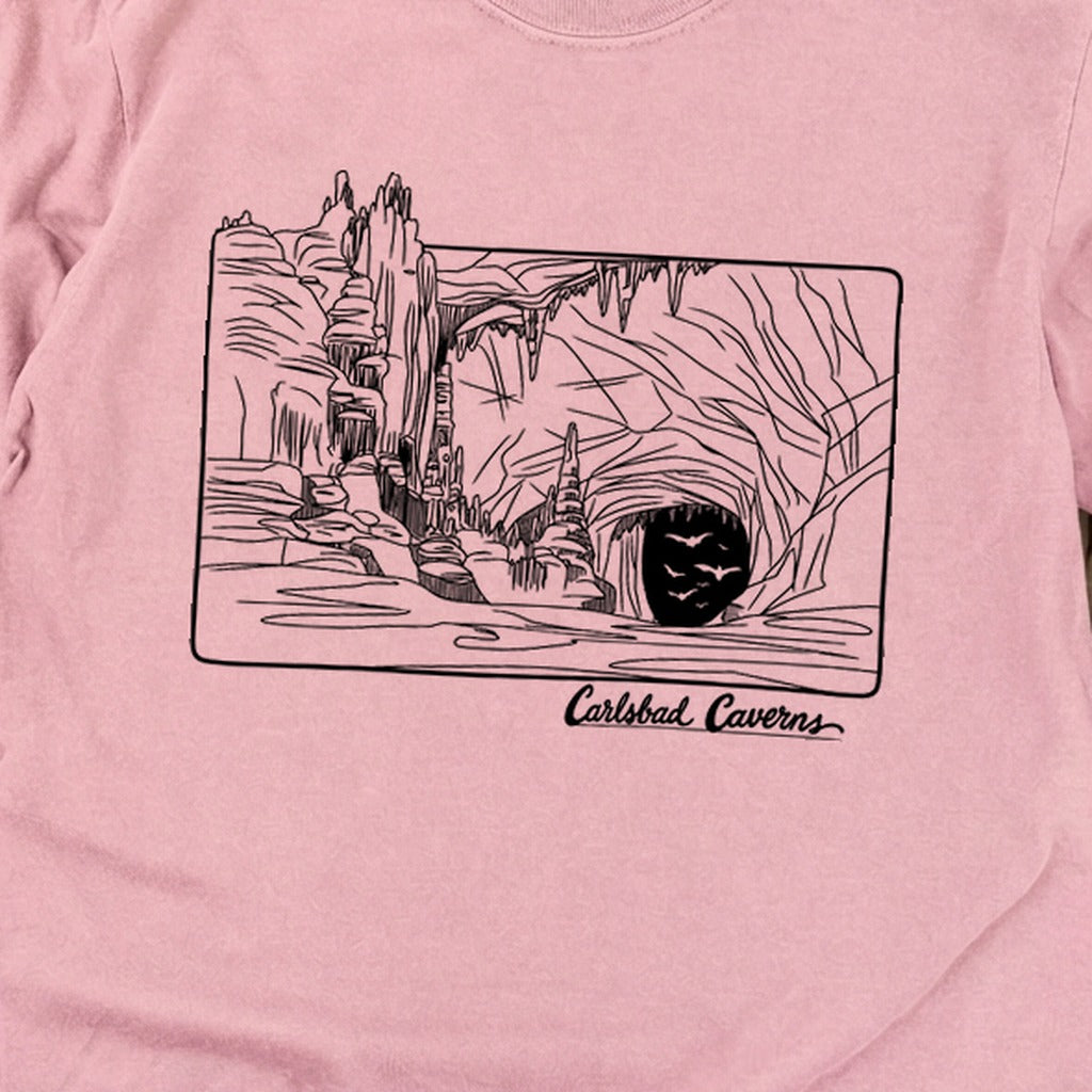 Carlsbad Caverns Line Drawing Cotton Long Sleeve