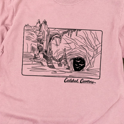 Carlsbad Caverns Line Drawing Cotton Long Sleeve