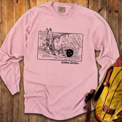 Carlsbad Caverns Line Drawing Cotton Long Sleeve