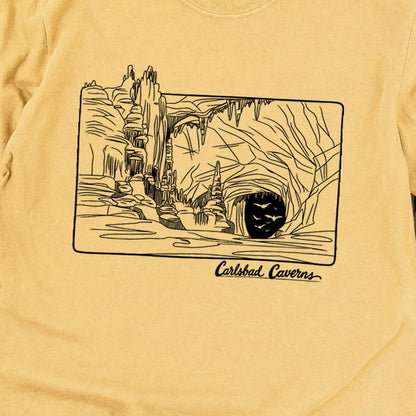 Carlsbad Caverns Line Drawing Cotton Long Sleeve