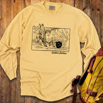 Carlsbad Caverns Line Drawing Cotton Long Sleeve