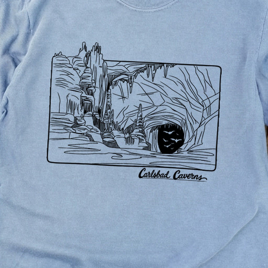 Carlsbad Caverns Line Drawing Cotton Long Sleeve