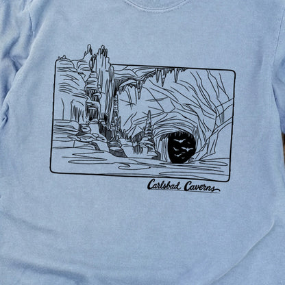 Carlsbad Caverns Line Drawing Cotton Long Sleeve