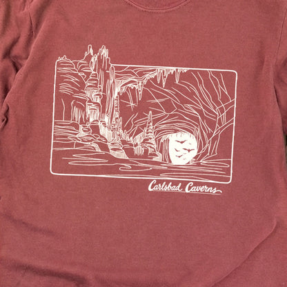 Carlsbad Caverns Line Drawing Cotton Long Sleeve