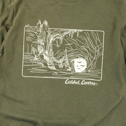 Carlsbad Caverns Line Drawing Cotton Long Sleeve