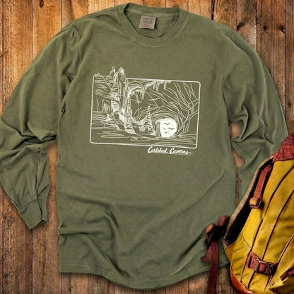 Carlsbad Caverns Line Drawing Cotton Long Sleeve