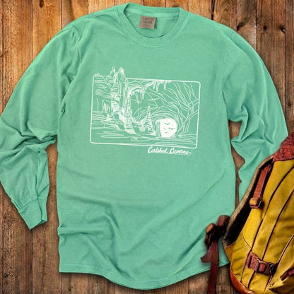Carlsbad Caverns Line Drawing Cotton Long Sleeve