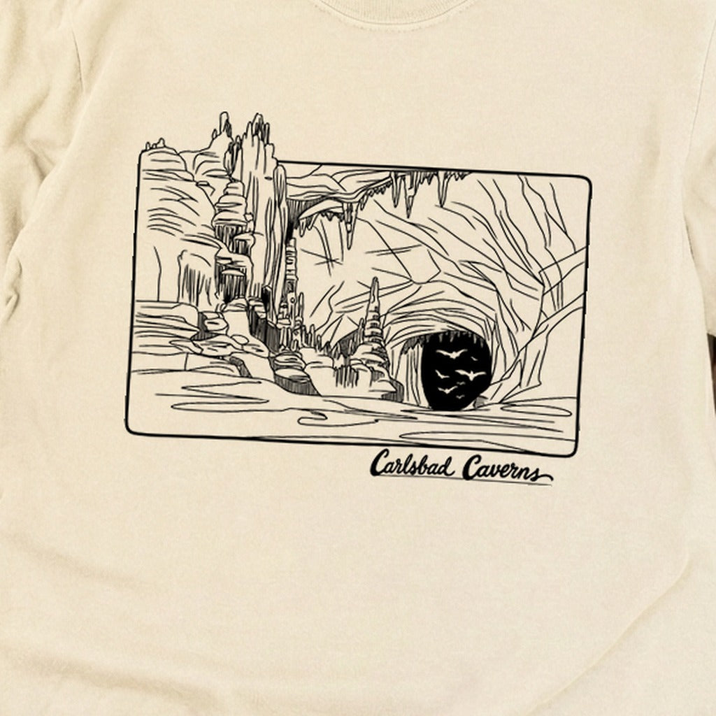 Carlsbad Caverns Line Drawing Cotton Long Sleeve