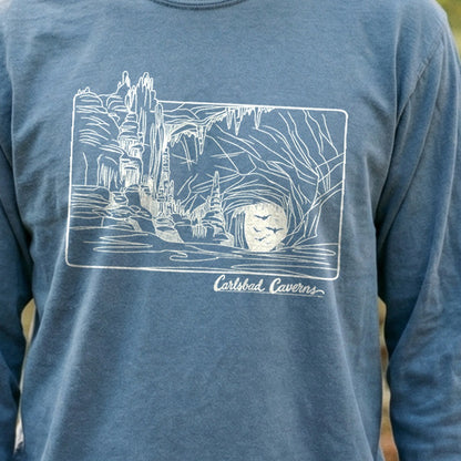 Carlsbad Caverns Line Drawing Cotton Long Sleeve
