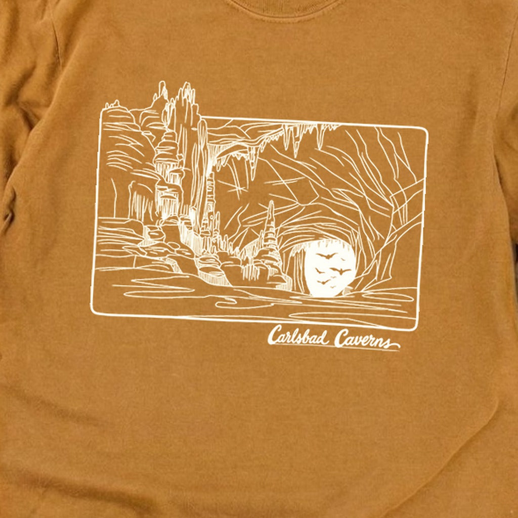 Carlsbad Caverns Line Drawing Cotton Long Sleeve