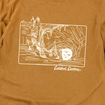 Carlsbad Caverns Line Drawing Cotton Long Sleeve