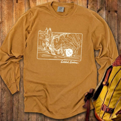 Carlsbad Caverns Line Drawing Cotton Long Sleeve