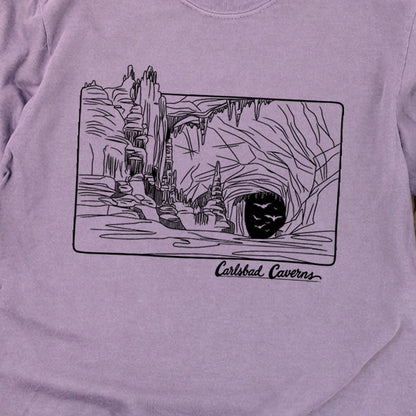 Carlsbad Caverns Line Drawing Cotton Long Sleeve