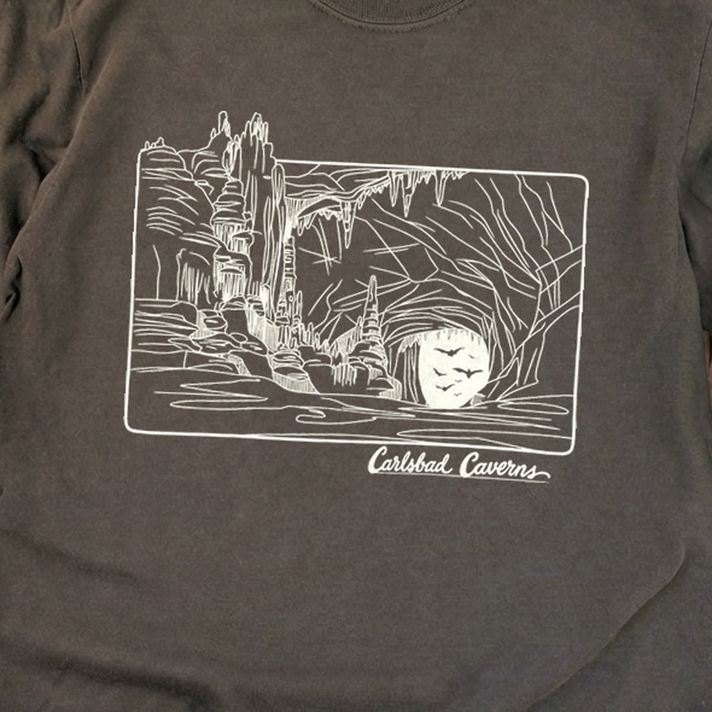 Carlsbad Caverns Line Drawing Cotton Long Sleeve