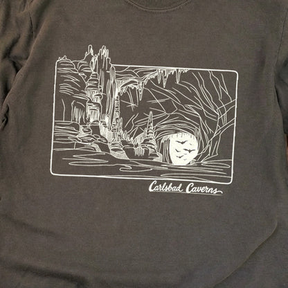 Carlsbad Caverns Line Drawing Cotton Long Sleeve
