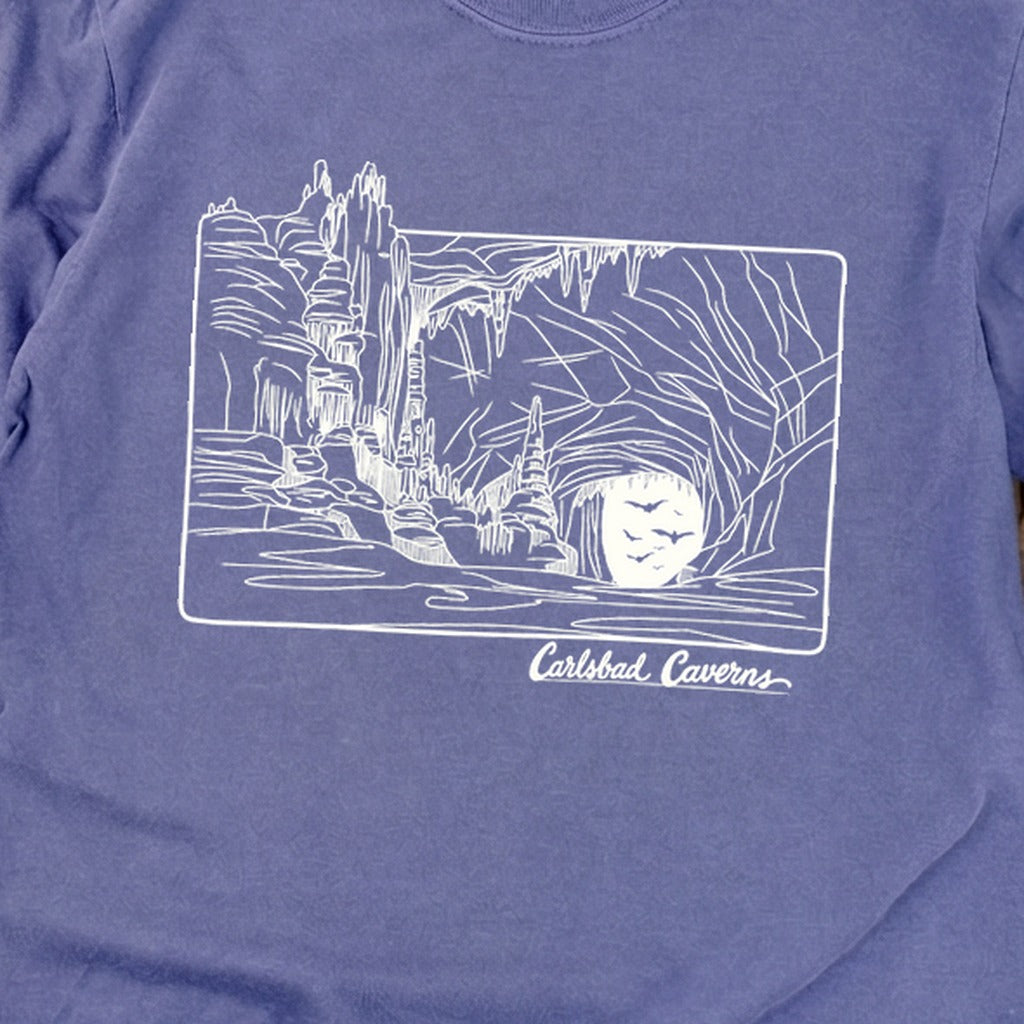 Carlsbad Caverns Line Drawing Cotton Long Sleeve