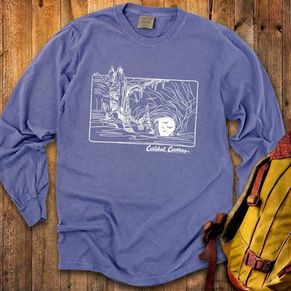 Carlsbad Caverns Line Drawing Cotton Long Sleeve